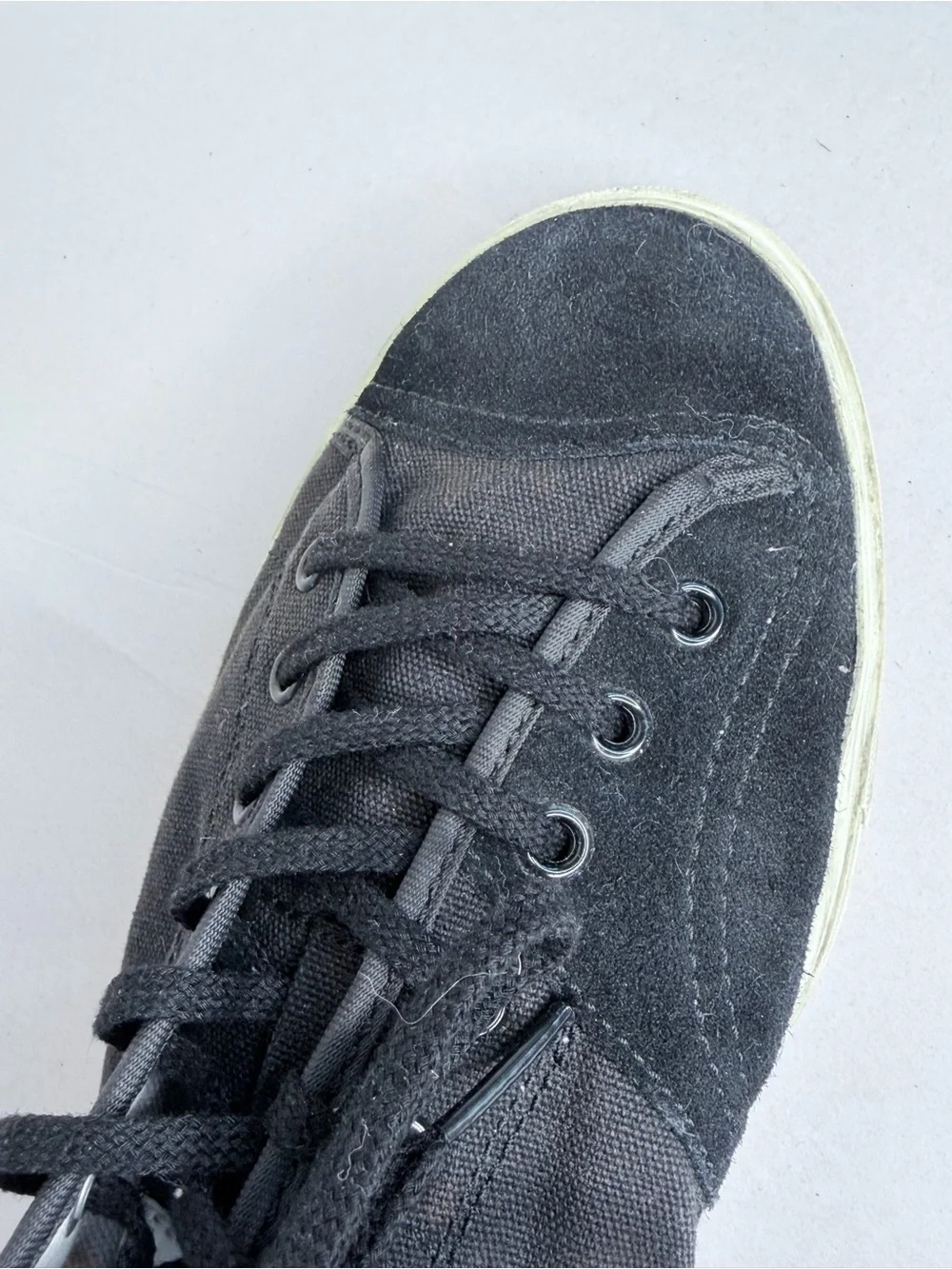 Onitsuka Tiger black suede canvas lace up sneaker